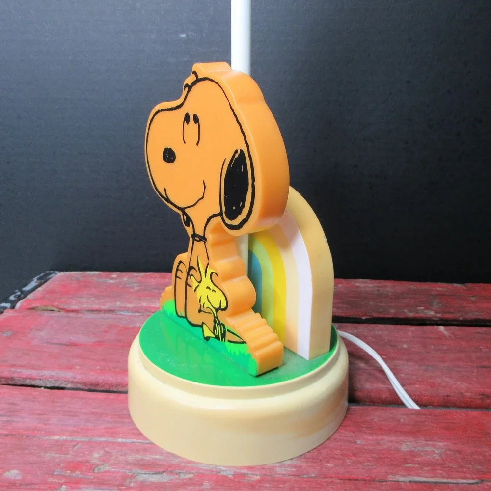 Vintage Snoopy & Woodstock Peanuts Nursery Originals Table Lamp Light 1965 UL